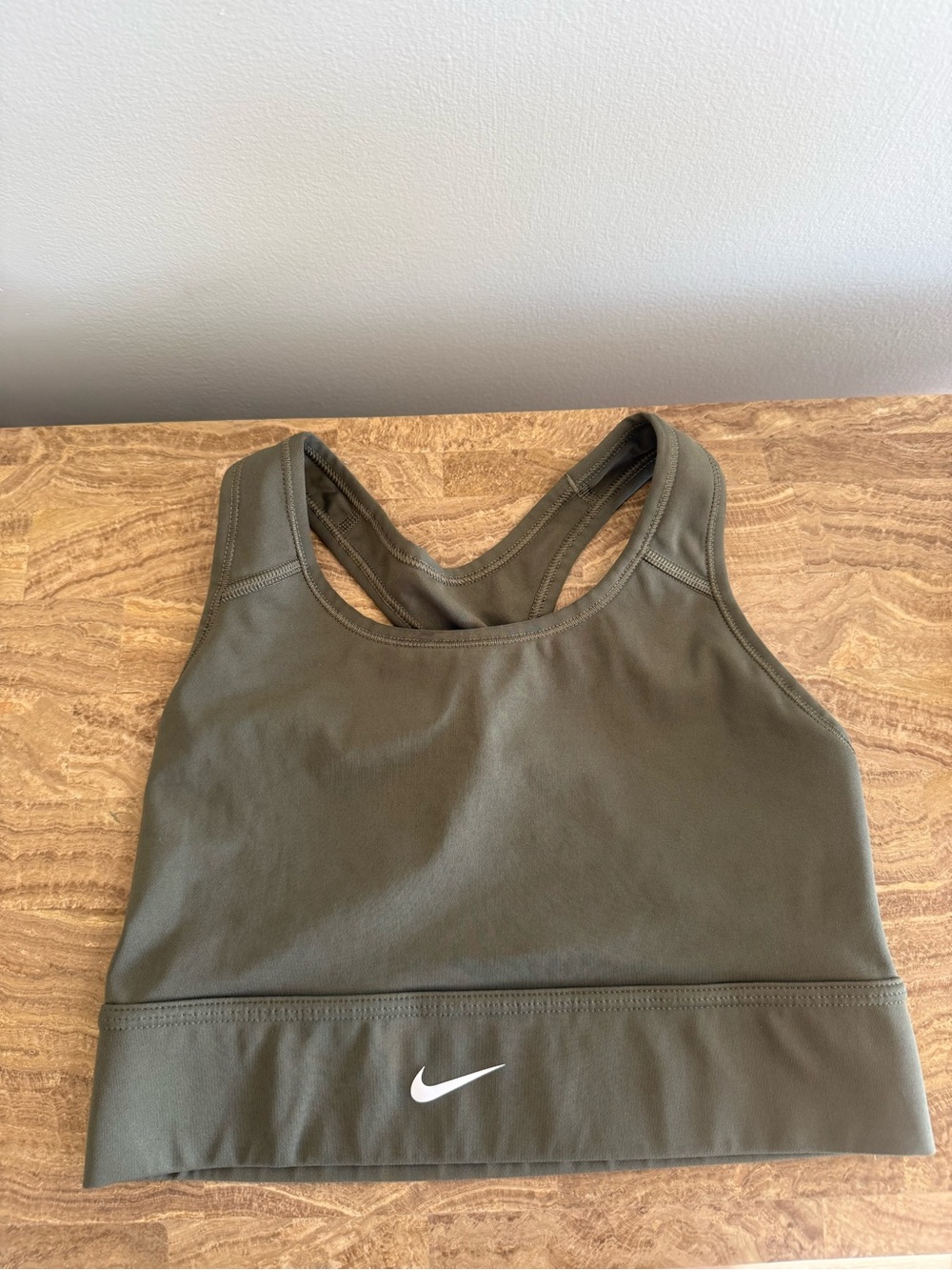 Nike Olive Green Racerback Swim Bikini Top